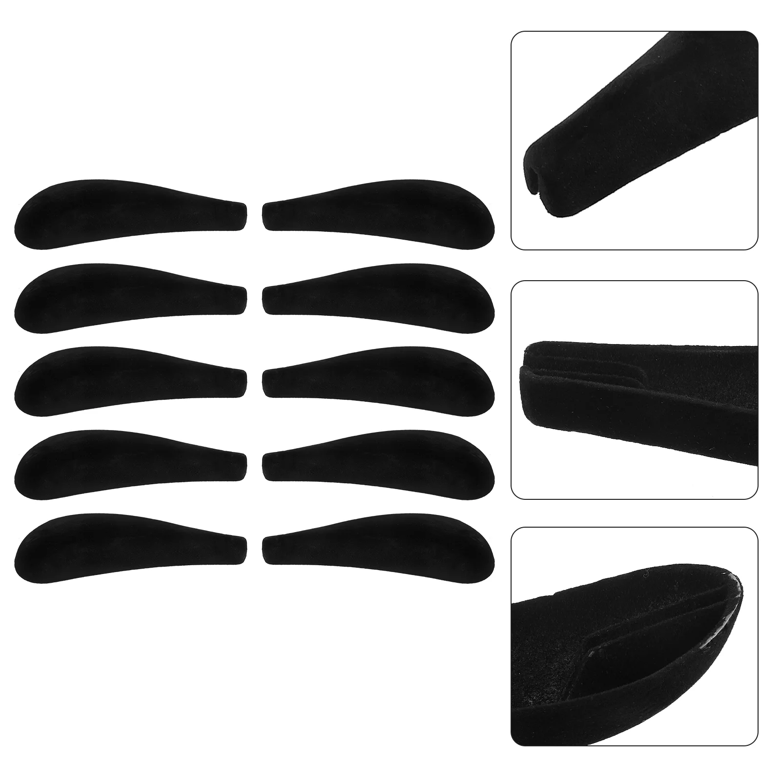 

10 Pcs Hanger Shoulder Rest Forms Clothes Hanging Rack Racks Clothing Pads Protector Flocking Non-skid