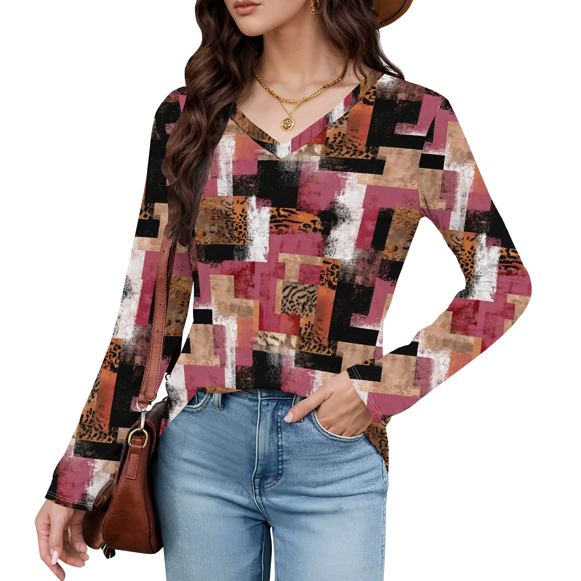 Womens Long Sleeve Tops Fall V-Neck Blouses Dressy Casual Puff Sleeve Textured T-Shirts Eyelet Tunic