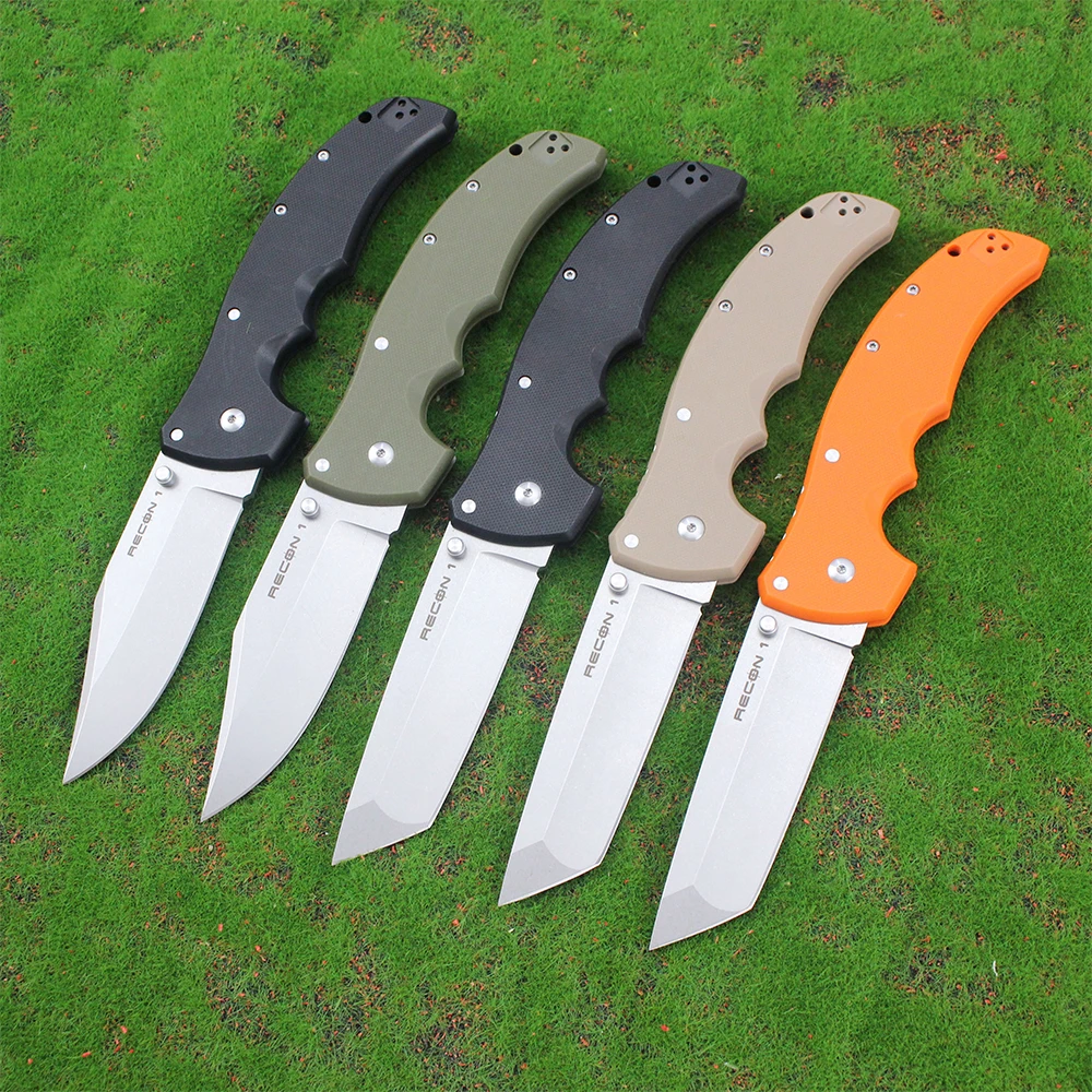 Cold Military Tactical Knife AUS-10 Steel Blade RECON 1 EDC Outdoor Camping Survival Hunting Folding Knife Multipurpose Knives