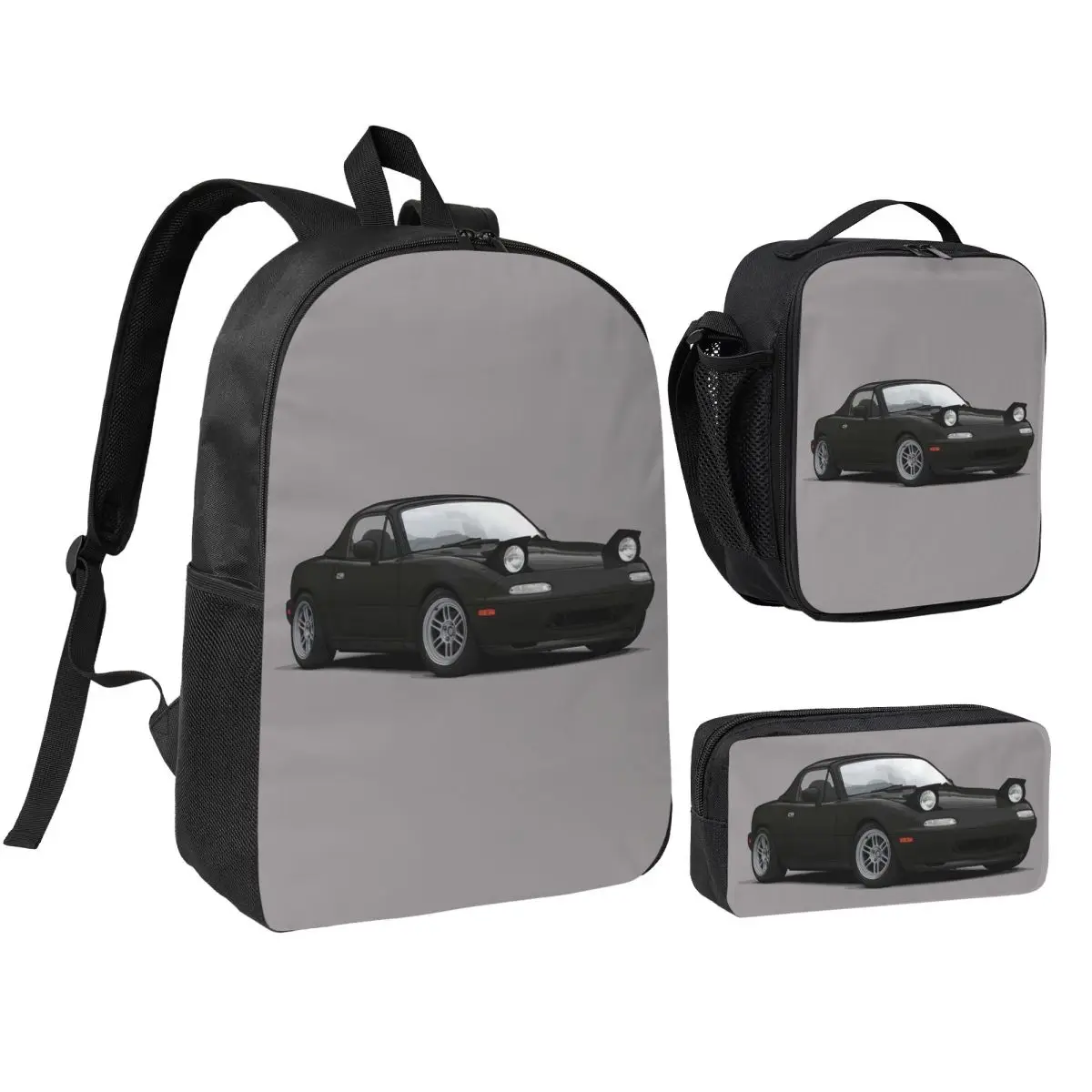 

Mx5 Miata Na Mk1 Illustration Backpack Boys Girls BookBag School Bag Shoulder Bags 3ps Insulated Lunch Bag Pencil Case