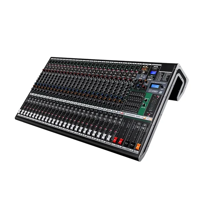 Professional Audio Mixing Console 24-ch Stereo Dj Mixing Pa Sound System Two Braid Mixers With Usb And Effects