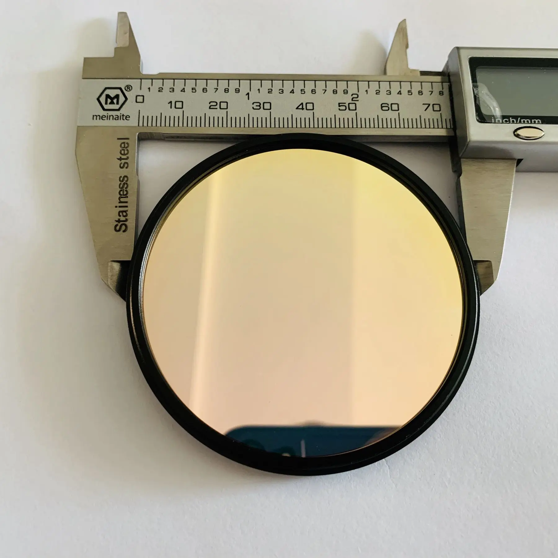 Light Turquoise Color Custom Size 72mm With Photo Frame 500nm Narrow Band Filter Glass