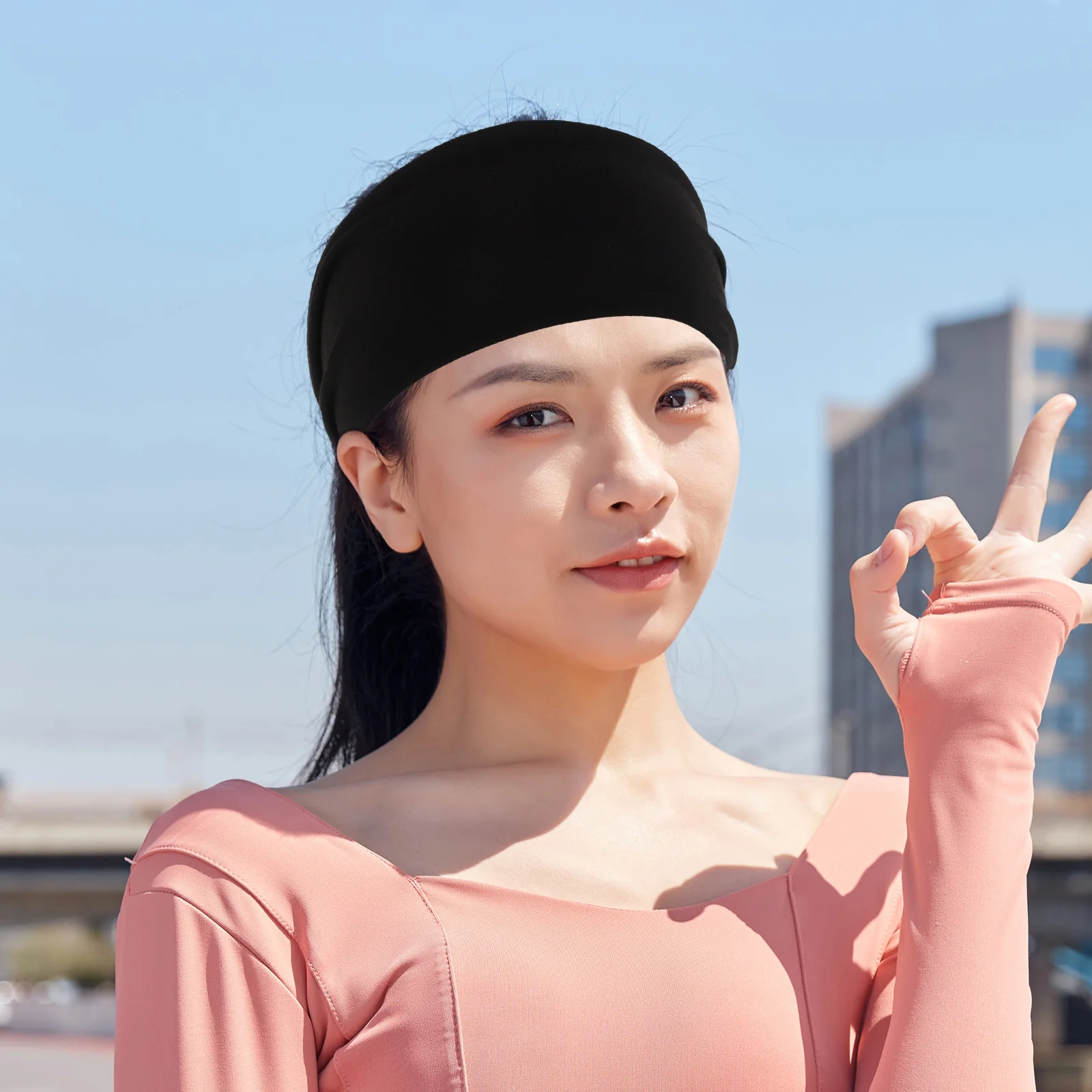 

4 pcs Button Headband Wide Elastic Non-Slip Sweat-Wicking Sport Headwrap For Men Yoga Running Fitness Hair