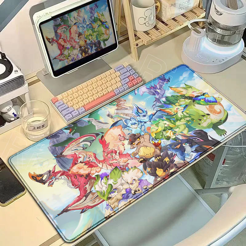Genshin Impact Mousepad Mouse Pad Laptop Gaming PC Accessories Kinich Mualani Mousepad Large Desk Mat Computer Game Keyboard Rug