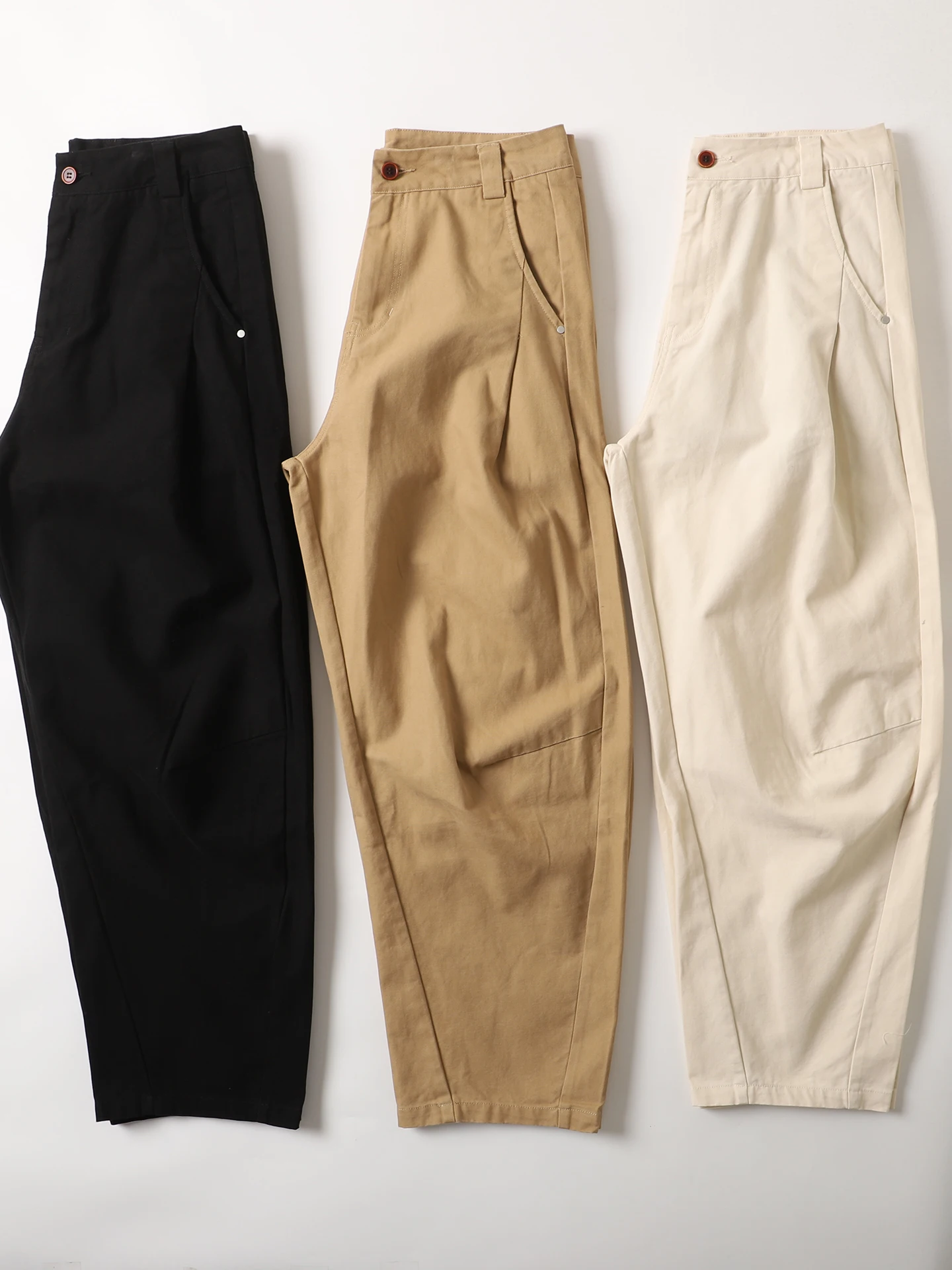 

Мужские широкие брюки Waed из чистого хлопка, свободные повседневные брюки прямого кроя, модные прямые джинсы