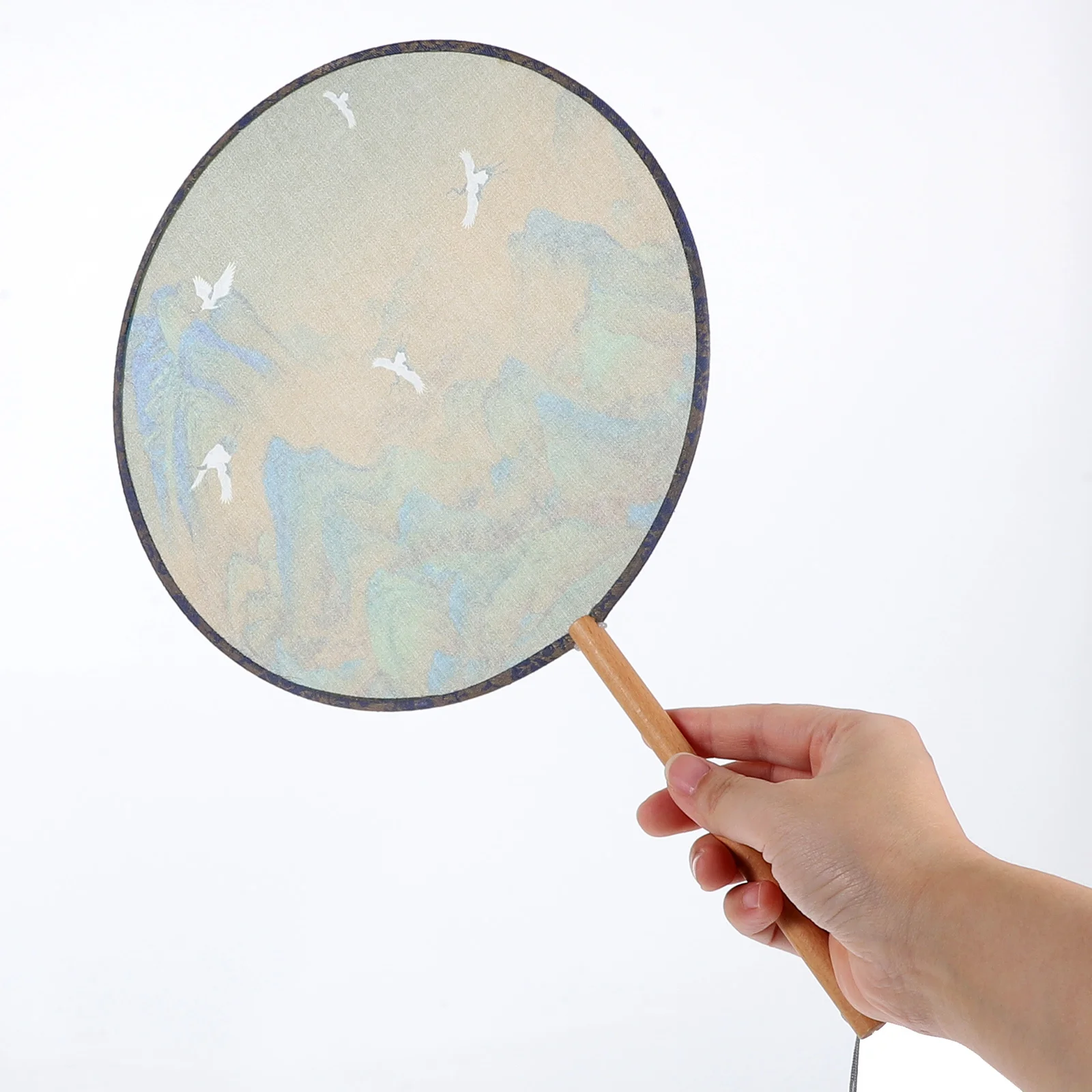 

Elegant Chinese Style Hand Delicate Portable Summer For Wedding Dance Performance Vintage Decorative Lightweight Round Fan With