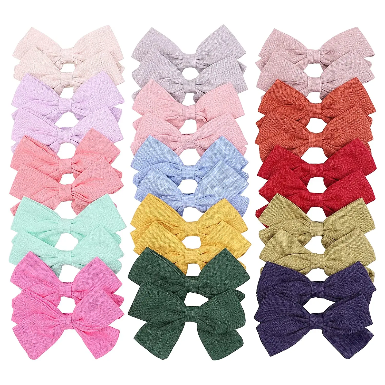 

10PCS Baby Girls Hair Clips Fully Lined Non Slip For Infant Fine Hair Bows Barrettes for Toddlers Kids Children in Pairs