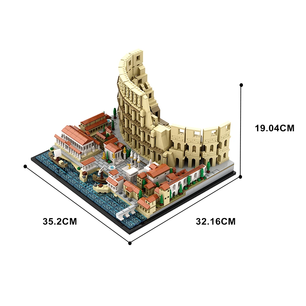 MOC Rome Colosseum arenas Model Bricks Amphitheatrum Flavium  Building Blocks Set Louvre Museum Beast Battle BaseToys Gift