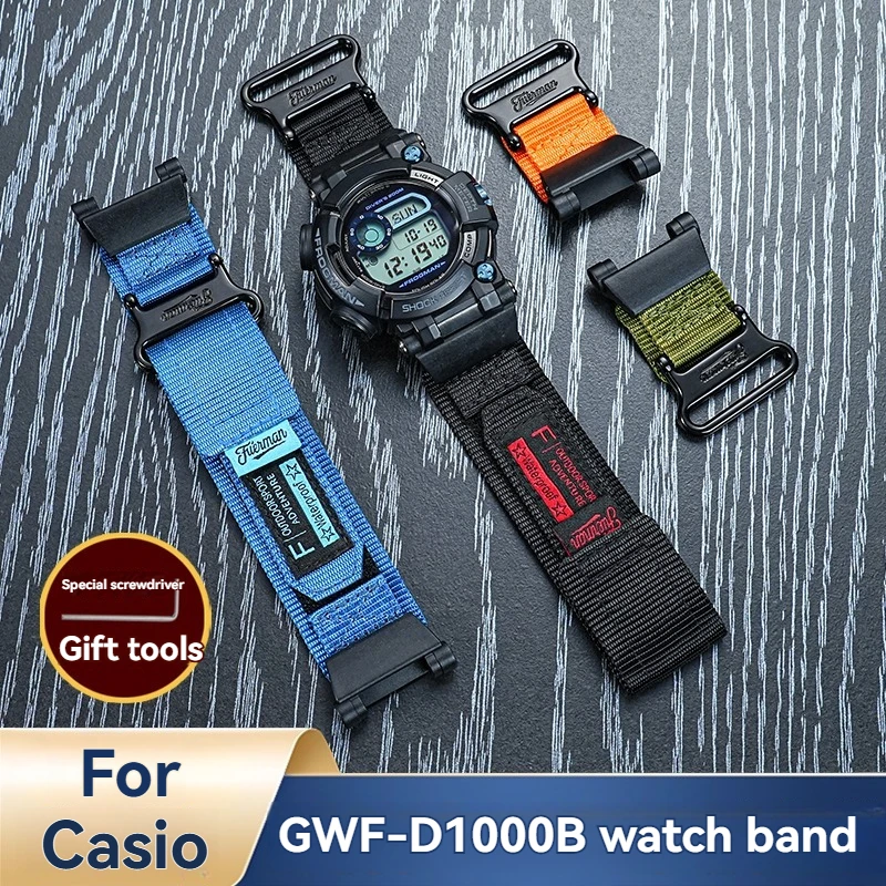 

Replacement Nylon Canvas Watch Band for Casio G-SHOCK GWF-D1000B Frogman Series - Durable Waterproof Wrist Strap Sports Watch