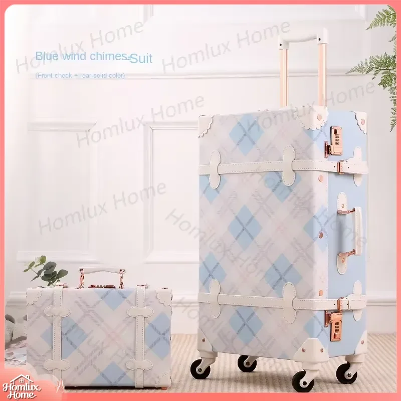 Vintage Large Capacity Rolling Luggage 20 Inch High Quality PU Suitcase Set 20 24 26 Inch Travel Bag