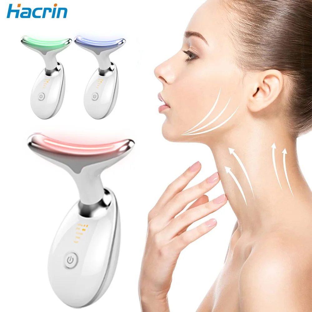 Neck Lifting Massager Double Chin Remover EMS Facial Lift Skin Tighten Facial Microcurrent High Frequency Vibrator Anti Wrinkle