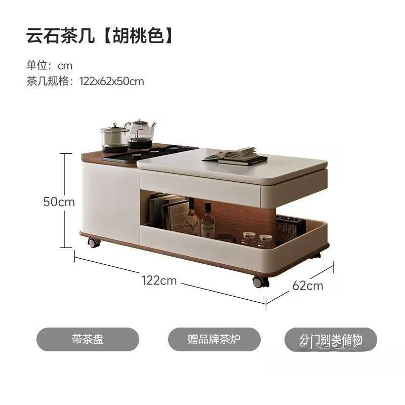 Living room coffee table home tea making kung fu movable slate multi-functional table