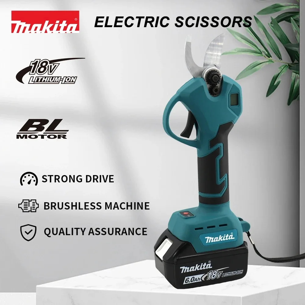 

Аккумуляторные бесщеточные электрические ножницы Makita 18В с ЖК-дисплеем для обрезки веток деревьев, садовый инструмент