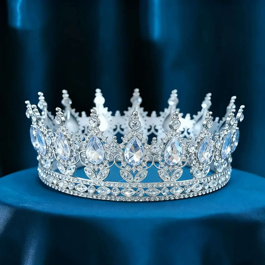 Luxuriöse Diamant-Kristall-Brautkrone für Geburtstag und Hochzeit, Exquisite Elegante Damen-Dekorationskrone, Kopfschmuck, Tortendekoration – Detail 4
