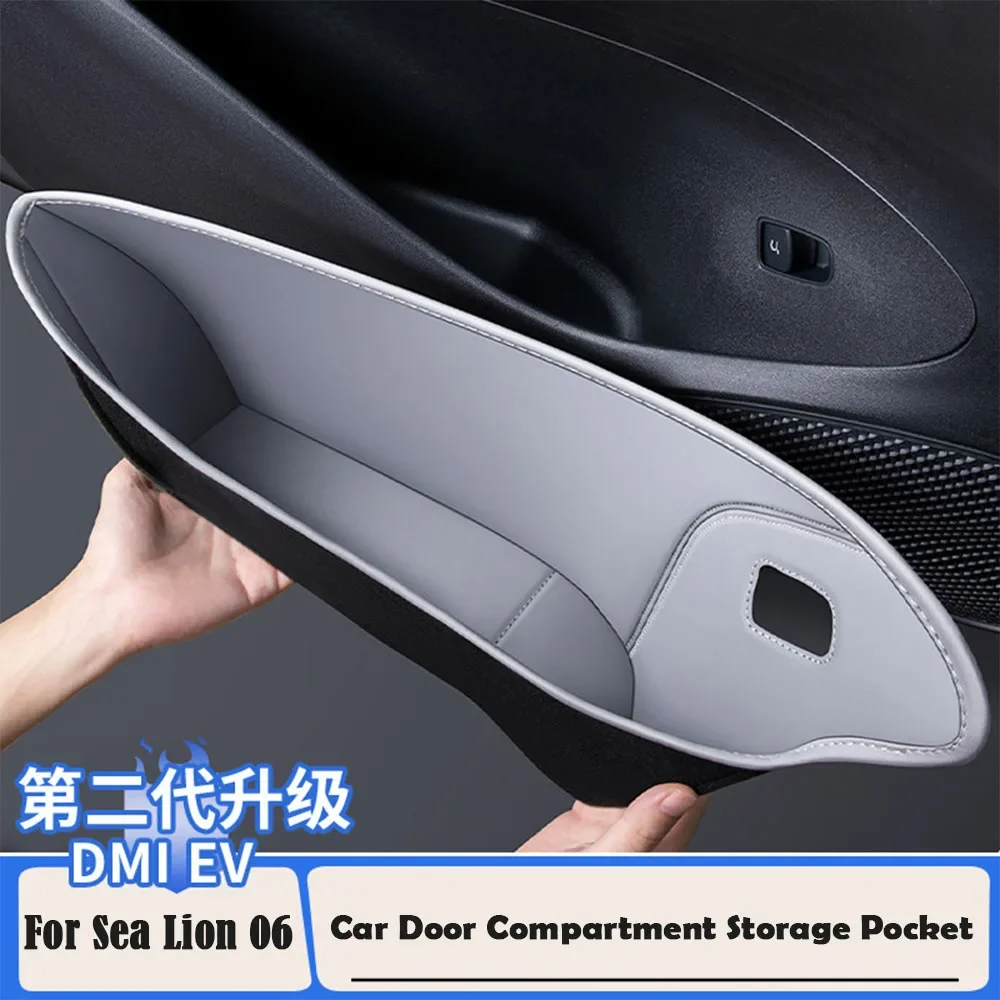 For BYD Sea Lion 06 DM-I/EV Car Door Storage Pockets Leather Storage Boxes Door Slot Pads And Modification Interior Supplies