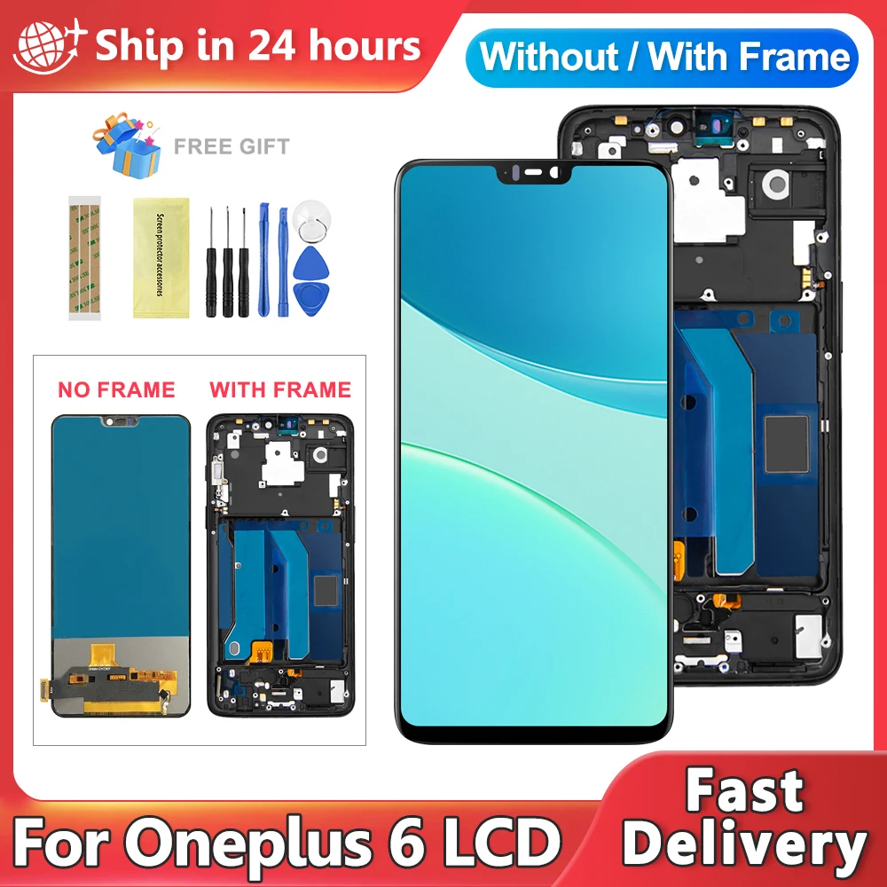 6.28'' TFT For oneplus 6 A6000 A6003 LCD Display Touch Screen Digitizer Assembly For 1+6 Display Screen Replacement