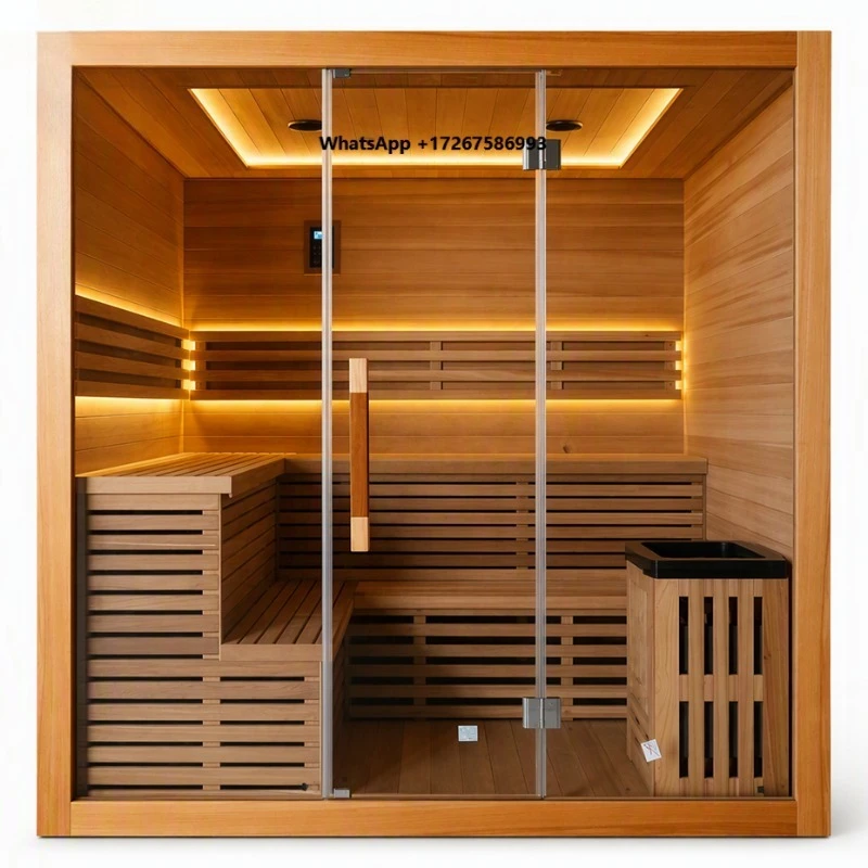 Cassina Health 4 Person Indoor Sauna Room Red Cedar Cube Sauna Room Home Wellness Cabin OEM ODM Factory Direct Manufacturer Bulk