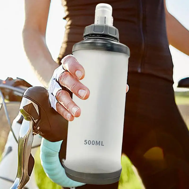 500ml Water Bottle Folding Soft Flask Portable Sport Water Bottle Water Bag Collapsible Water Bottle Running Camping