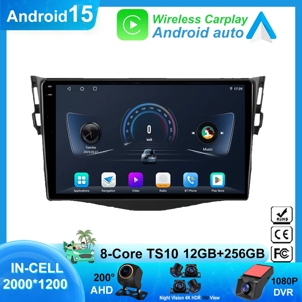 

Car Radio Navigation For Toyota RAV4 Rav 4 2006-2016 Player Multimedia Android15 Auto Carplay Touch Screen 5G Stereo Head Unit