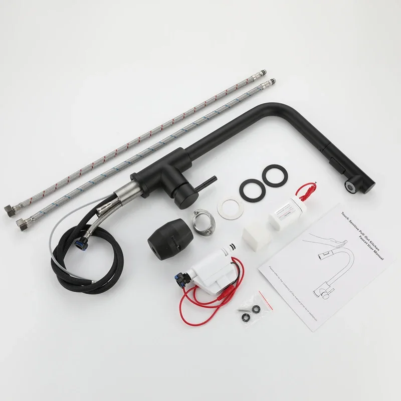 Sensitive Touch Kitchen Faucet Brushed Nickel Pull Out Kitchen Mixer Tap Hot Cold Water Tap Smart Sensor Touch Kitchen Faucet