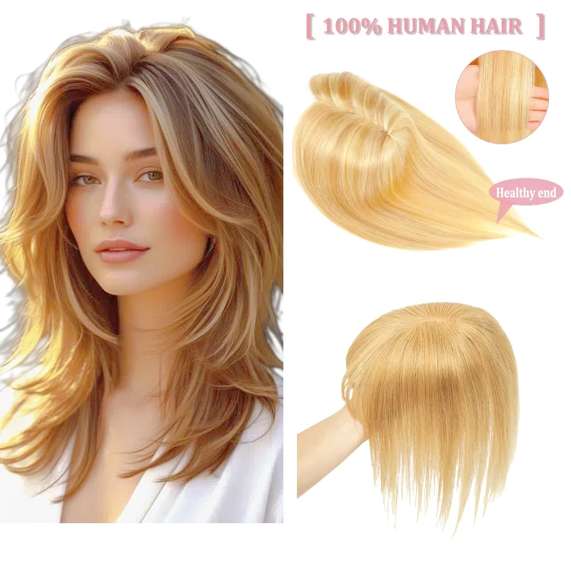 

Кружевной передний топпер для женщин из человеческих волос с предварительно вырезанной челкой и средней частью | Парик 10x12 см, 12 дюймов, легко носить