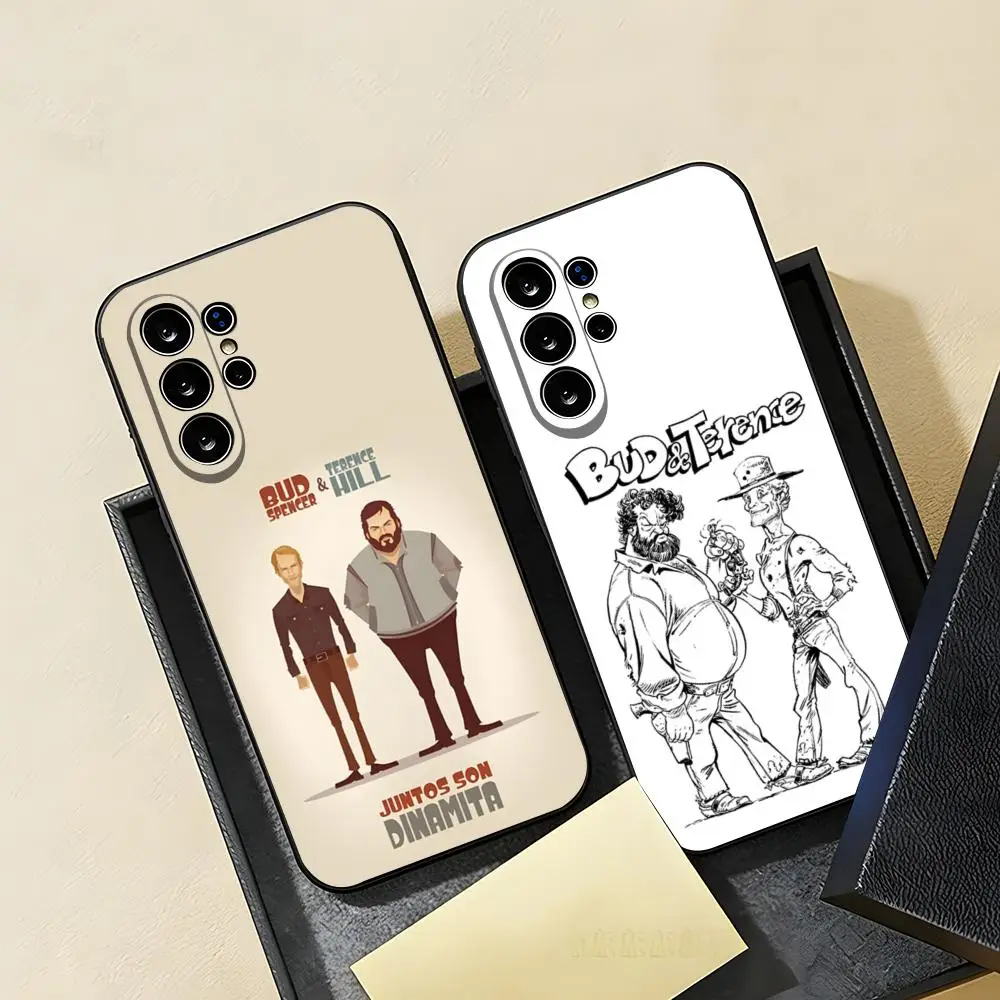 Funda de teléfono Bud S-Spencer y Terence para Samsung S26 S25 S24 FE S23 S22 S21 Plus S20 Ultra Note20Ultra, carcasa suave negra