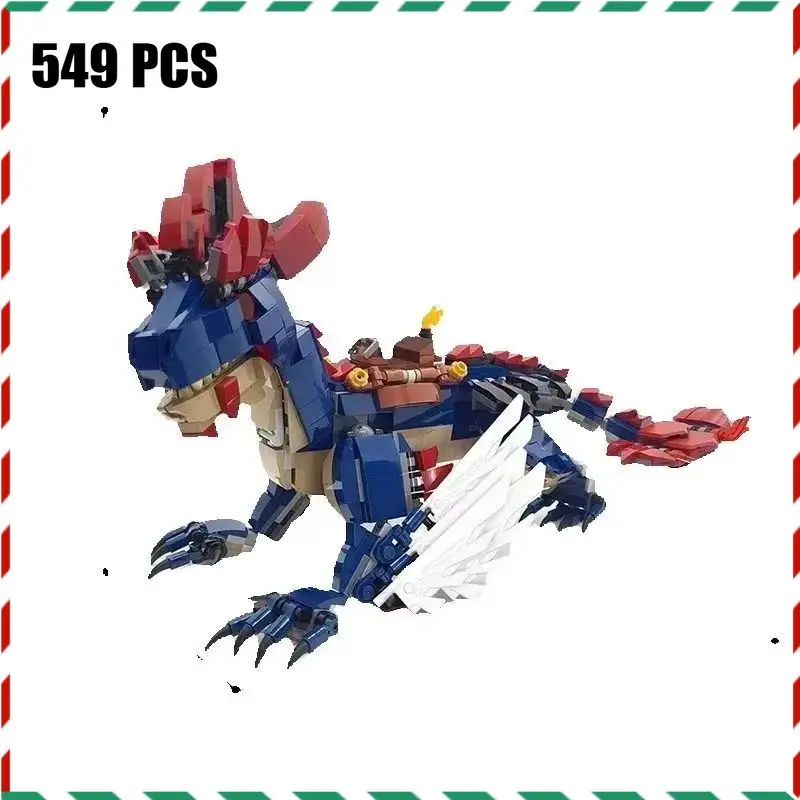 MOC Rock Drake Dragon Creature Baustein-Set – DIY-Montagesteine, Überleben, Fantasy, Biest, Modell, Display, Geschenk für Kinder und Erwachsene