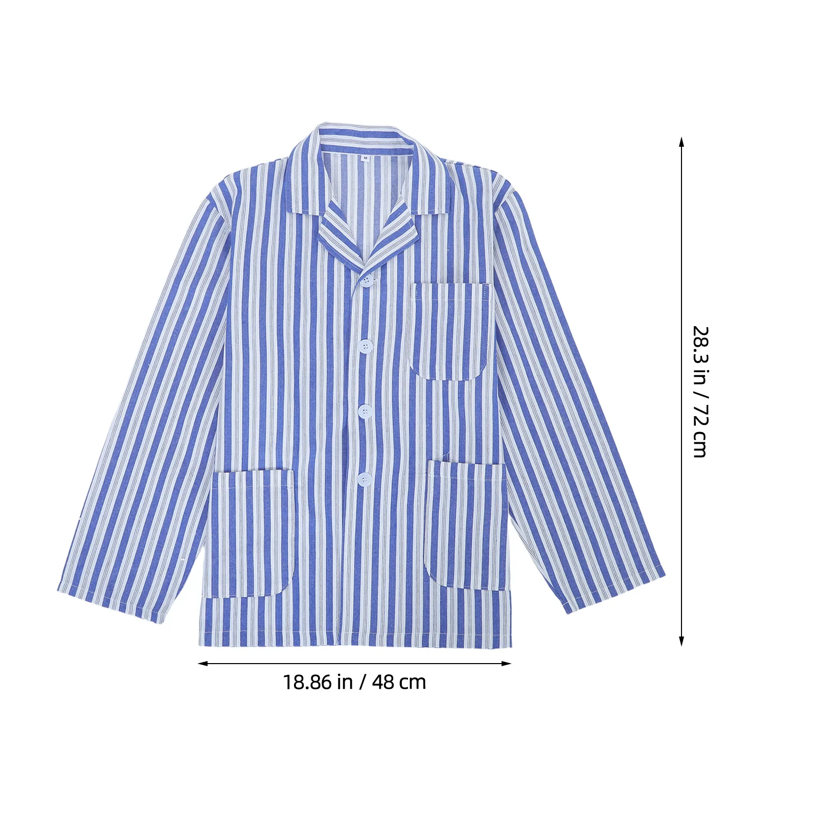 1 set 1 set pigiama di cotone per adulti manica lunga indumenti da notte ospedalieri modello a strisce abbigliamento paziente abbigliamento per la casa pigiama per adulti