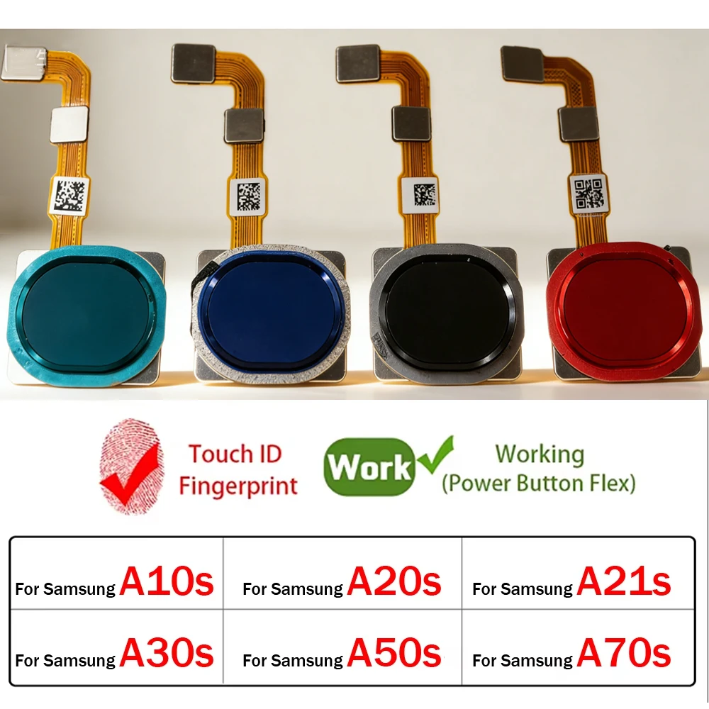 

Датчик отпечатков пальцев для Samsung A10S A20S A21s A30s A50s A70s, кнопка Home, кнопка питания, кнопка возврата, гибкий кабель для включения/выключения