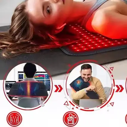 

Комбинированная подушечка для терапевтического теплого и света — инфракрасный красный свет 850 нм для быстрого облегчения боли в мышцах, боли в пояснице, десятков плеч