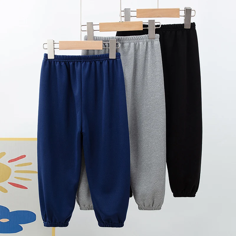 Children's autumn pants solid color fashion sweatpants boys and girls casual Joker trend pants comfortable elastic waist pants