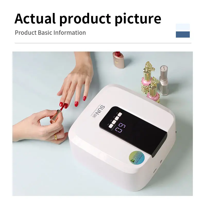 48W Rechargeable UV LED Nail Lamp Professional UV Light with Auto Sensor 4 Timer Settings Cordless Nail Dryer for Salon & Home