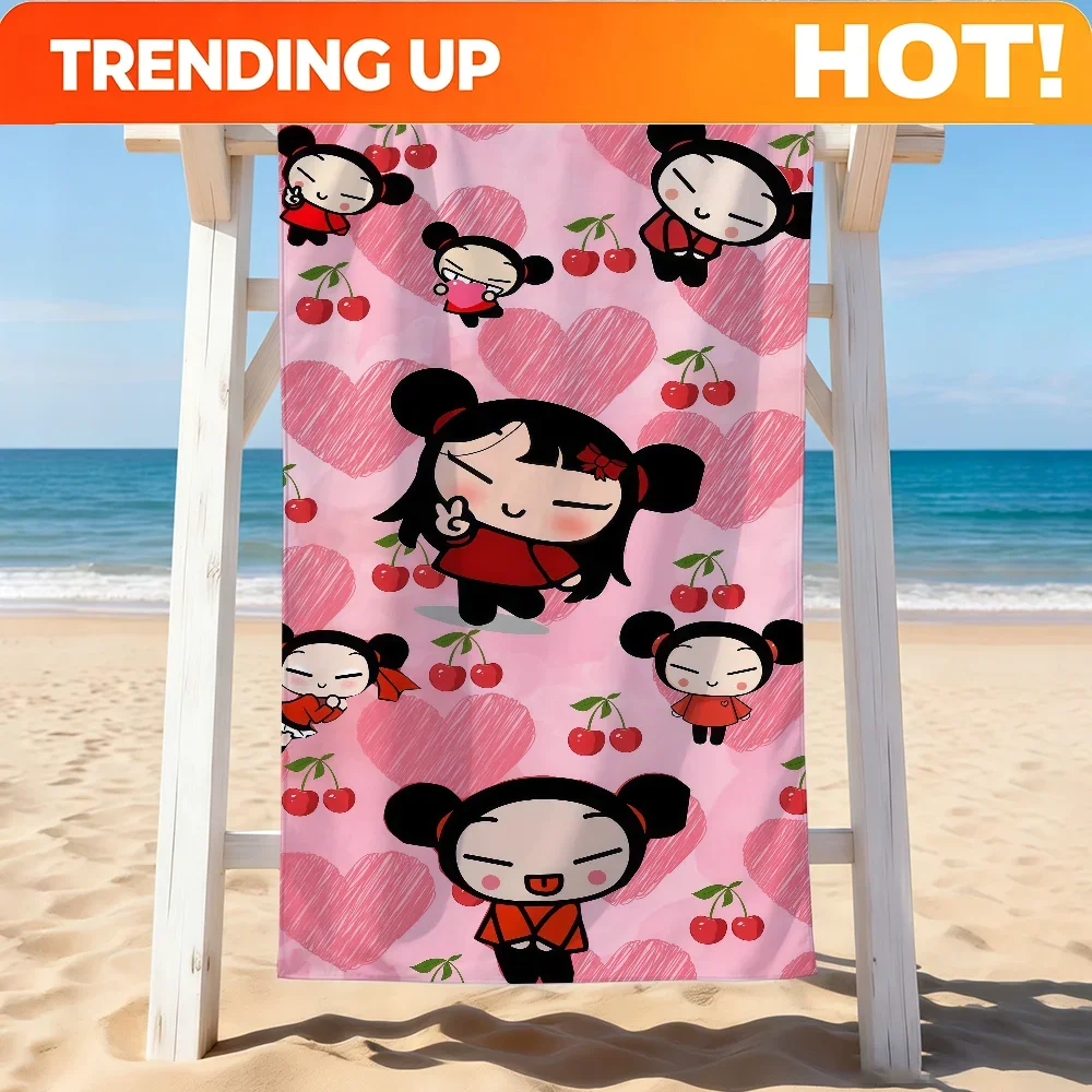 Custom Cartoon G-Garu P-Pucca Towel Drying Bath Towel Applicable To Light Swimming Camping Yoga Beach Out