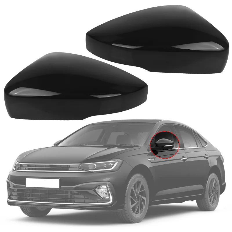 Gloss Black Door Wing Mirror Cover Caps for VW Polo 6R 6C 2009 2010 2011 2012 2013 2014 2016 2017 2018 US Mirror Shell Cover