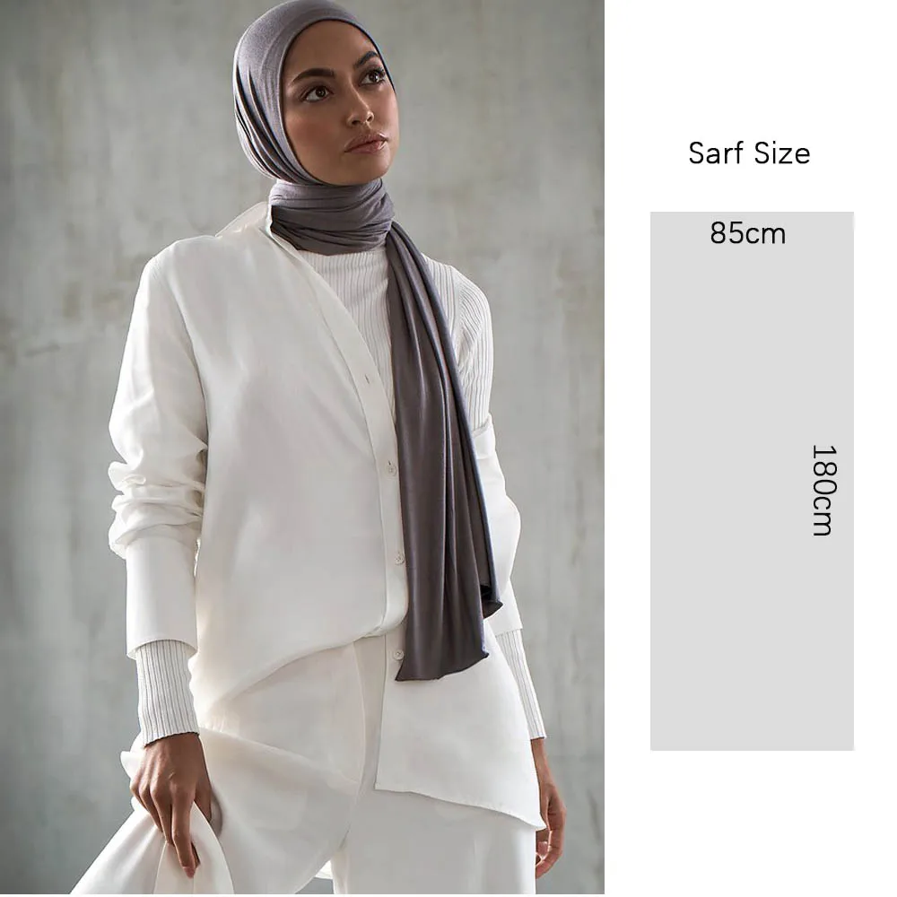 180X85cm Muslim Women Jersey Hijab Scarf Cotton Stretchy Premium Jersey HIjabs Soft Material Big Large Size Jersey Scarves