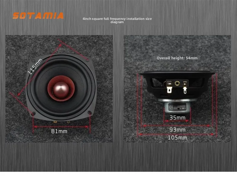 

SOTAMIA 1PCS Fever 4 Inch Full Range Speaker DIY Bullet High School Bass Desktop Surround Speaker Unit Bluetooth Sound Box