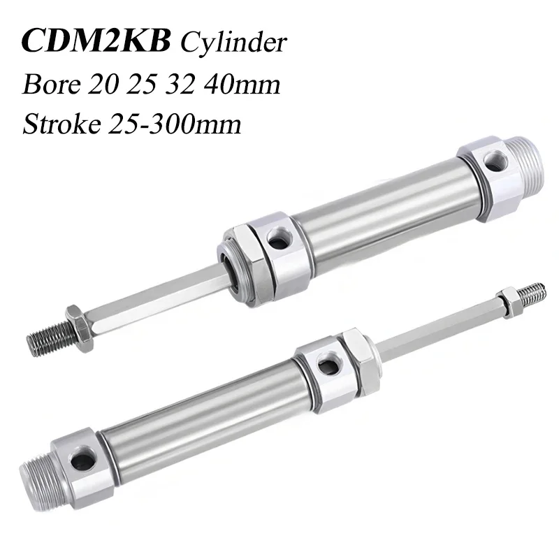 HLH CDM2KB Mini Pneumatic Cylinder CDM2KB20/25/32/40*50/75/100/150/200/250/300MM Hexagonal Piston Rod Non Rotating Stainless Ste