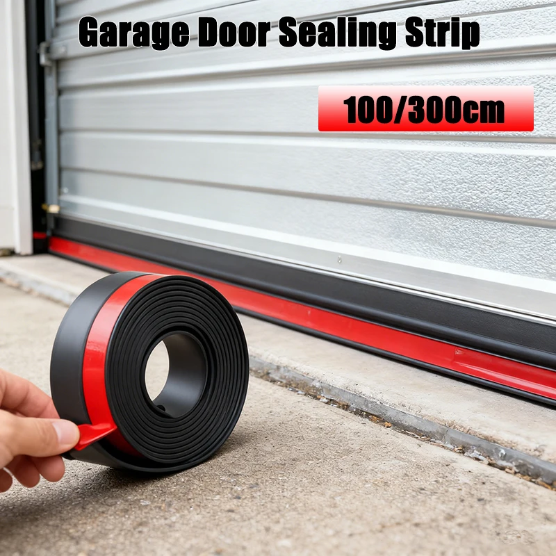 300cm Garage Door Sealing Strip Door Frame Rubber TPE Strip Weatherproof Blocker Sealer Home Window Protector Doorstop