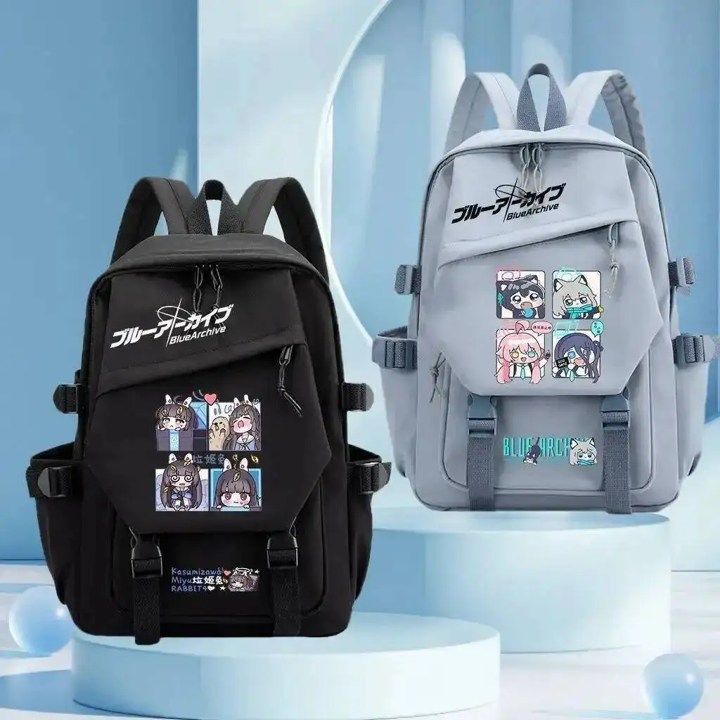 Blue Archive Sirasu Azusa Black Backpack Cosplay Large Capacity School Bags Students Lolita Men Women Cute Tour Packages Gift