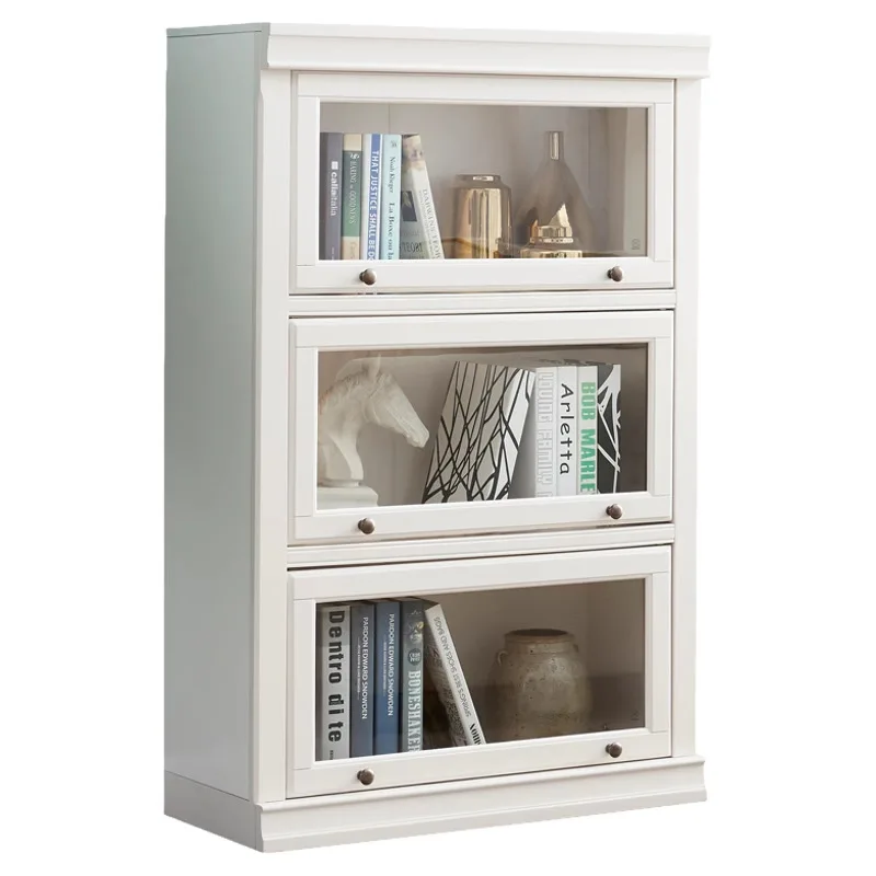 

Solid wood bookcase, integrated locker, door, floor-to-ceiling dustproof bookshelf in home living room