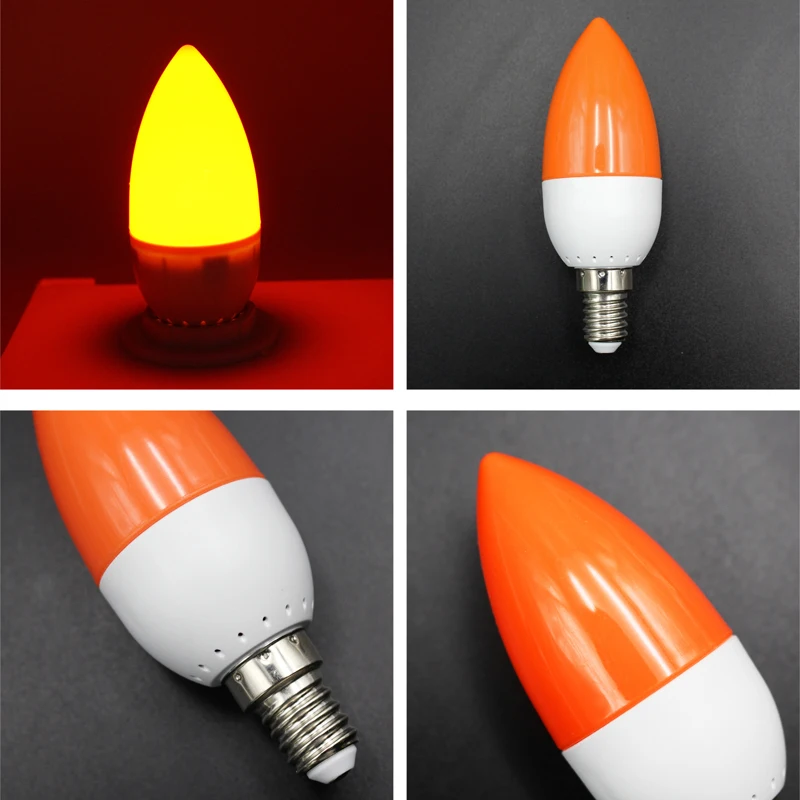 [NEW!A08R】 E14 LED Color Candle Tip Bulb, Color Candle Light