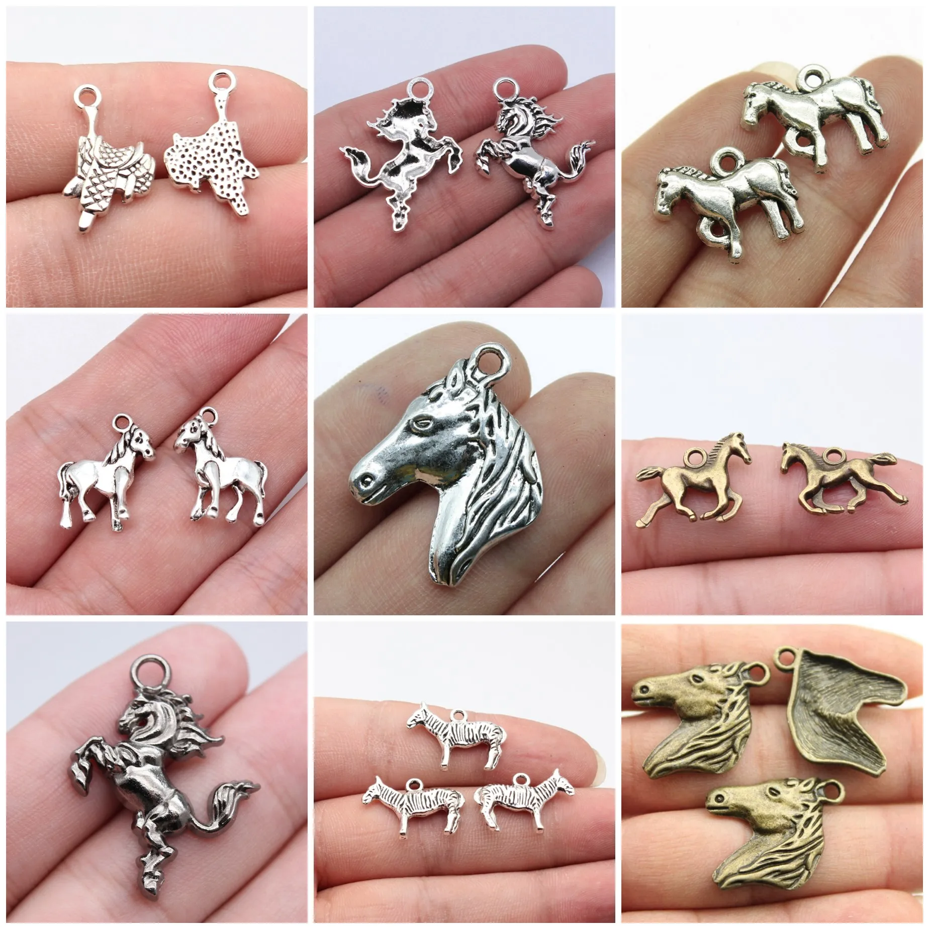Mini Pony Horse Charms Pendant Equestrian For DIY Bracelet Necklace Jewelry Making Supplies