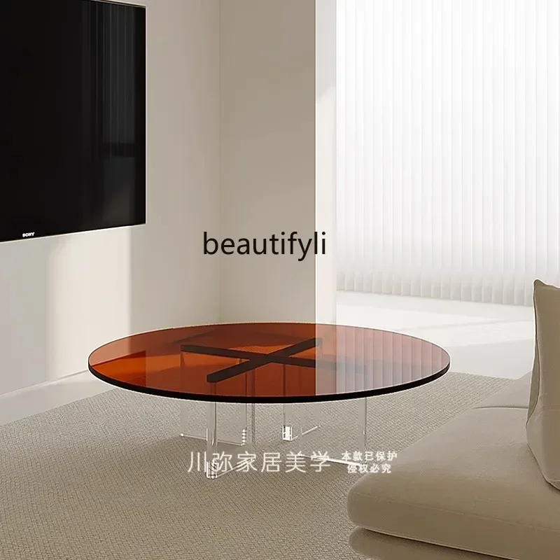 182Acrylic household living room coffee table generation simple small table round minimalist non-glass light luxuryA