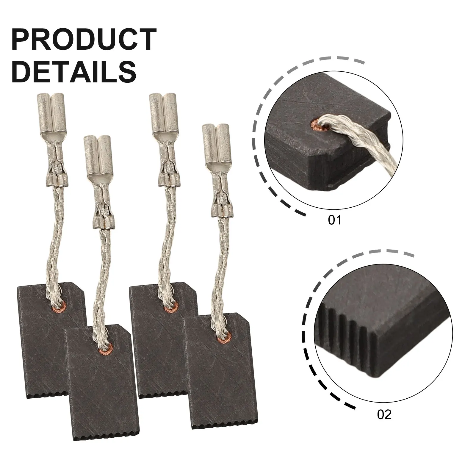 4pcs Carbon Brushes for Metabo Angle Grinder WQ 1400WQ 1000WQ Power Tool Motor Parts Replacement to Maintain Motor Functionality
