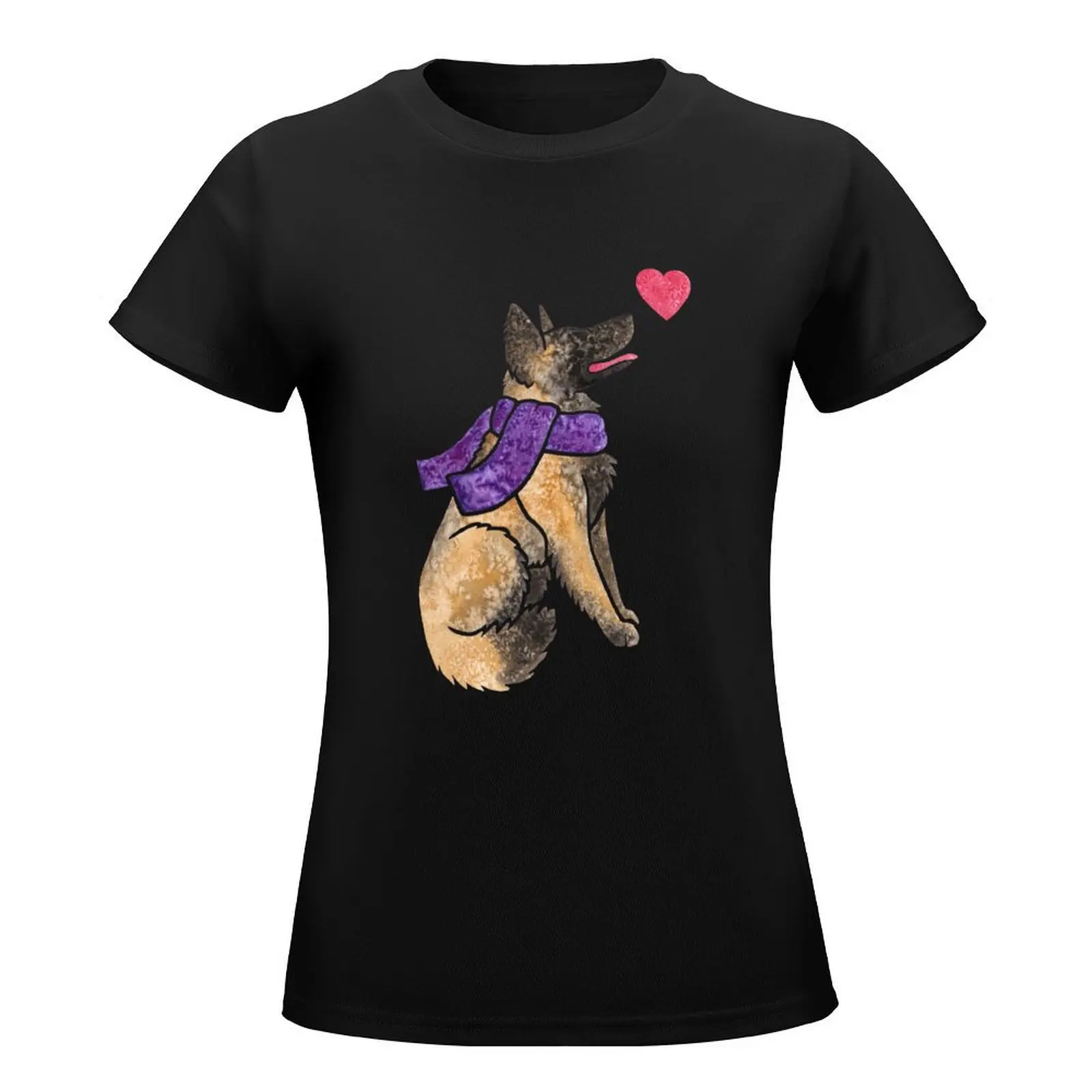 Watercolour Belgian Shepherd T-Shirt kawaii clothes oversized female Female clothing Womens clothing