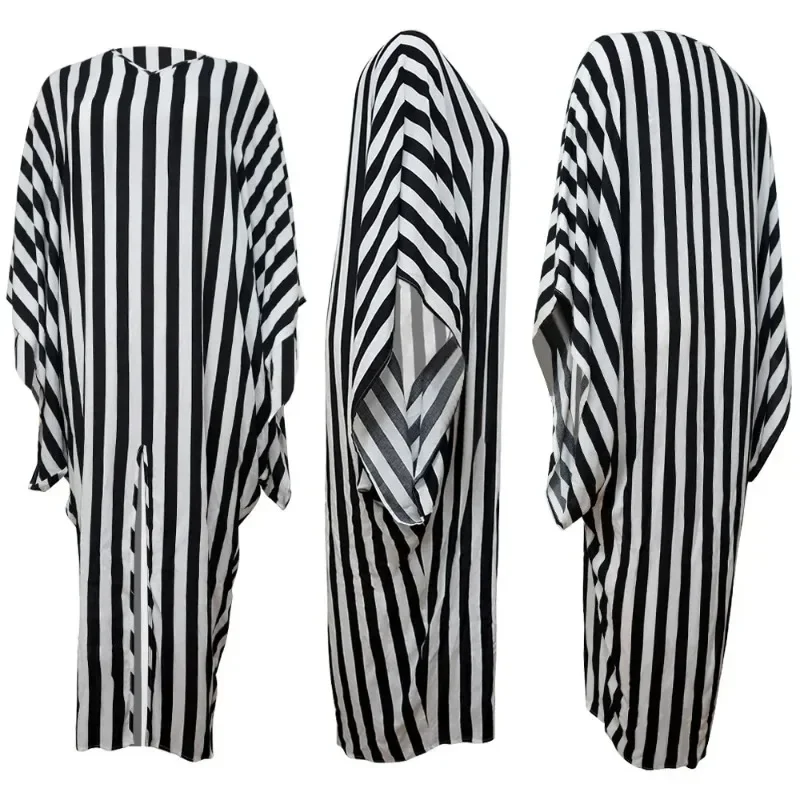 Manga comprida V-Neck Vestido Maxi para Mulheres, Vestidos Africanos, Roupas África, Roupas, Plus Size, Moda, Outono, L-4XL