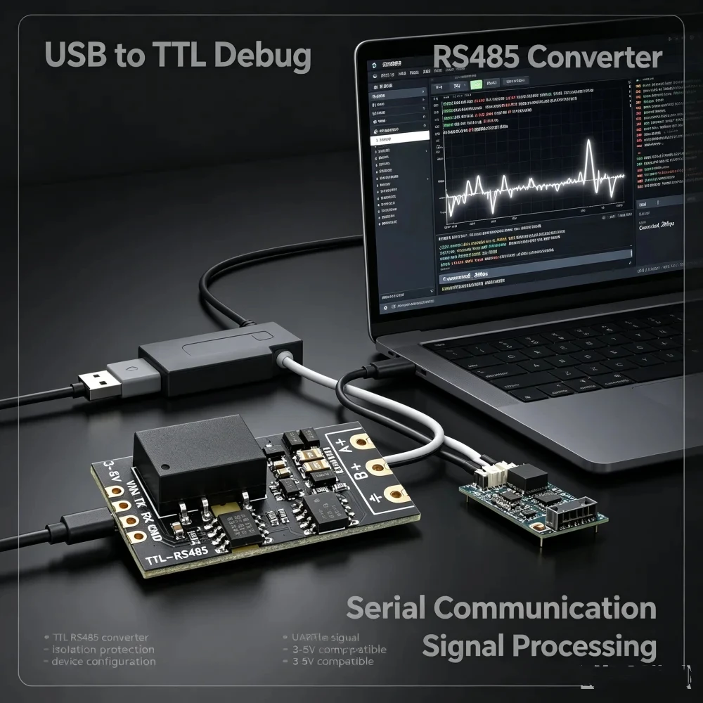 DC 3-5.5V Industrial-Grade Isolated TTL to RS485 Converter Module Automatic Data Flow Control For RS485 to TTL Signal Conversion