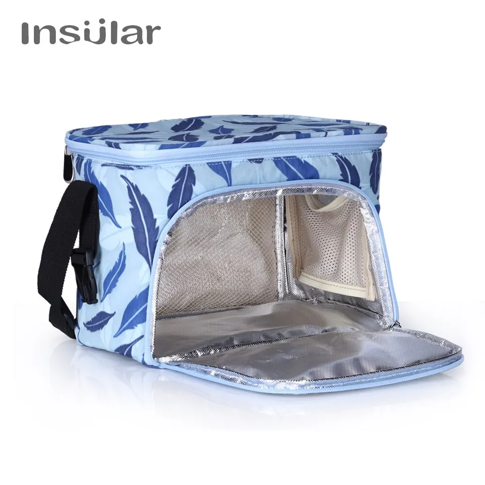 INSULAR Portable Thermal Insulated Baby Diaper Bag 600D Polyester Stroller Hanging Travel Mommy Storage Organizer view 3