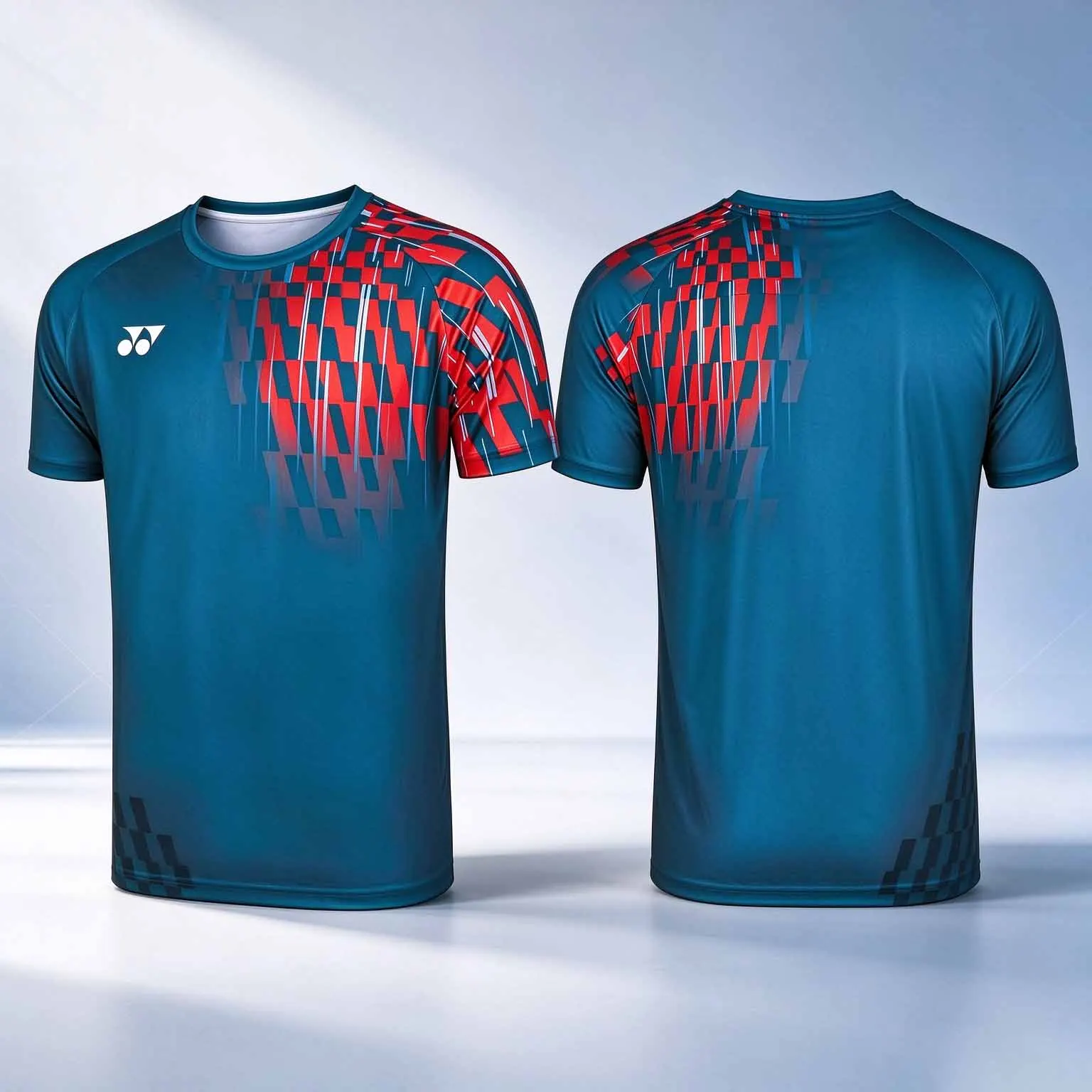 YONEX Men Badminton T Shirt Quick Dry Breathable Short Sleeve Geometric Print Training Competition Sport T-Shirt