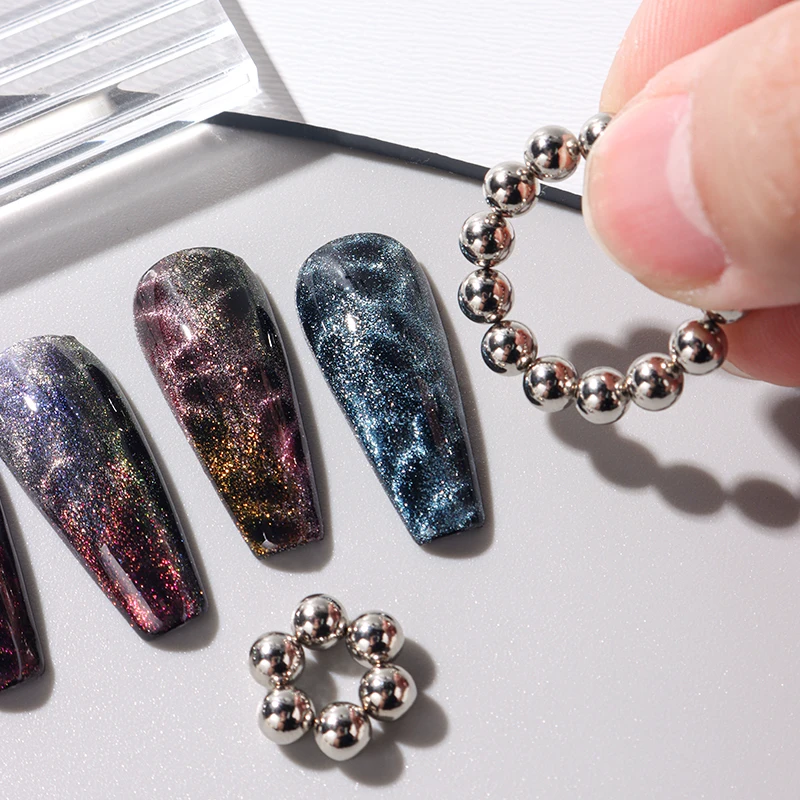 10/20 Stück Sommer-Ozeanwellen-Katzenaugen-Nagelmagnetperlen Glänzende Blumen-Marmor-Wasserwellen-Effekt-Magnetkugeln DIY-Maniküre-Werkzeuge – Detail 5